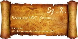 Szaniszló Kozma névjegykártya